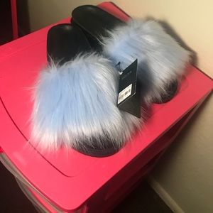 Faux Fur Slides